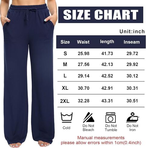 سروال اليوغا Annenmy سروال رياضي نسائي واسع الساق مع جيوب مطاطي عالي الخصر برباط مريح سروال صالة العرق in Kuwait