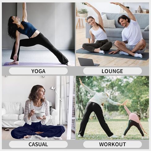 سروال اليوغا Annenmy سروال رياضي نسائي واسع الساق مع جيوب مطاطي عالي الخصر برباط مريح سروال صالة العرق in Kuwait