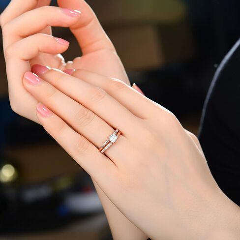 YL Solitaire Wedding Rings for Women 925 Sterling Silver Cubic Zirconia Statement Rings for Anniversary Engagement in Saudi Arabia