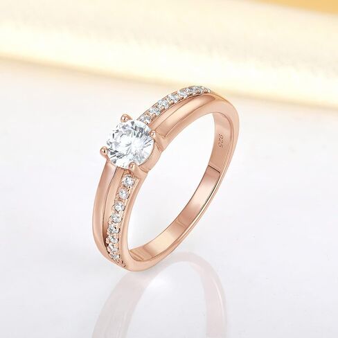 YL Solitaire Wedding Rings for Women 925 Sterling Silver Cubic Zirconia Statement Rings for Anniversary Engagement in Saudi Arabia