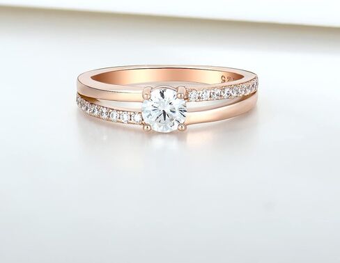 YL Solitaire Wedding Rings for Women 925 Sterling Silver Cubic Zirconia Statement Rings for Anniversary Engagement in Saudi Arabia