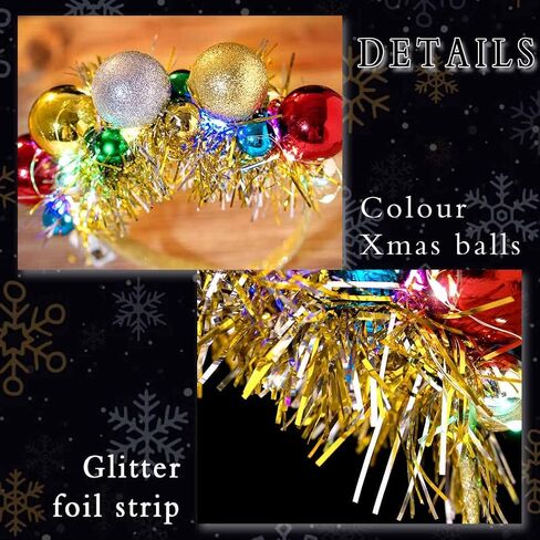 Uranian Light Up Christmas Headband Christmas Ball Hairband Led Tinsel Headwear Glowing Xmas Hair Hoop for Women and Girls… in Saudi Arabia