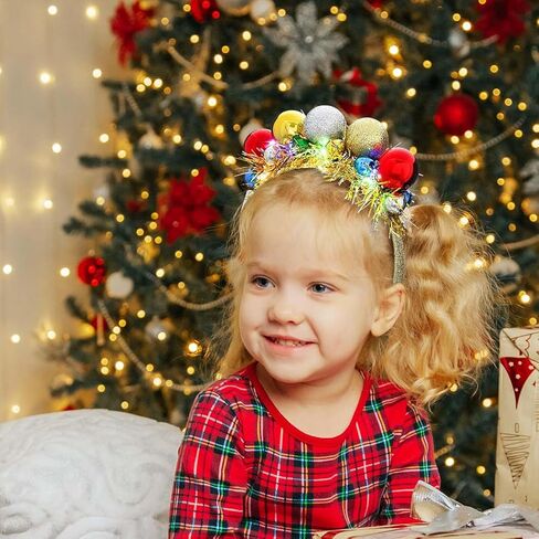 Uranian Light Up Christmas Headband Christmas Ball Hairband Led Tinsel Headwear Glowing Xmas Hair Hoop for Women and Girls… in Saudi Arabia