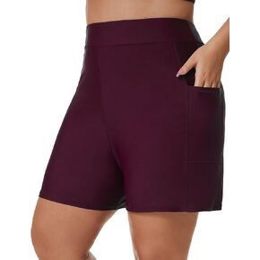 تورنيسول شورت سباحة للنساء مقاس كبير بخصر مرتفع وسروال سباحة تانكيني بيكيني للاولاد مع جيب in Kuwait