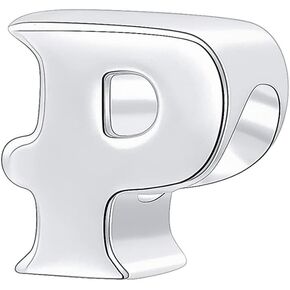 925 فضة استرليني A-Z سحر الخرز لقلادة سوار باندورا، خرز الحروف الأبجدية مع هدية مجوهرات تذكارية، زركونيا كريستال مربع in Kuwait