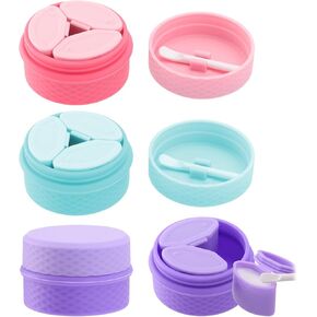 حاويات سفر من بريبو، 3 مجموعات من زجاجات سيليكون قابلة لاعادة الملء بحجم مناسب للسفر مع اغطية محكمة الغلق للكريمات واللوشن ومستحضرات التجميل، تتضمن كل منها 3 موزعات وملعقة مسطحة للمكياج in Kuwait