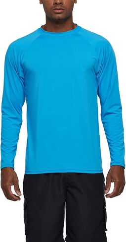 TENEMT Men’s UPF 50+ Rash Guard Long Sleeves Sun Protection Swim Shirts Athletic Beach Workout Swimwear Loose Fit in Saudi Arabia