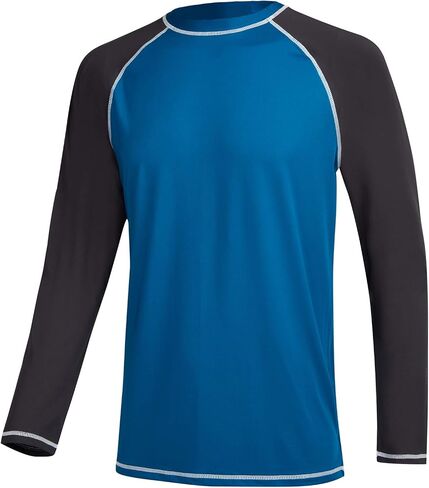 TENEMT Men’s UPF 50+ Rash Guard Long Sleeves Sun Protection Swim Shirts Athletic Beach Workout Swimwear Loose Fit in Saudi Arabia