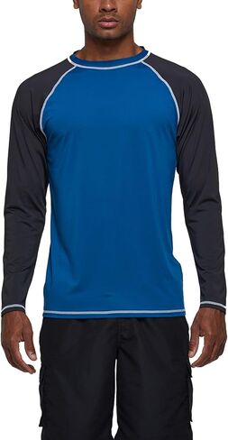 TENEMT Men’s UPF 50+ Rash Guard Long Sleeves Sun Protection Swim Shirts Athletic Beach Workout Swimwear Loose Fit in Saudi Arabia