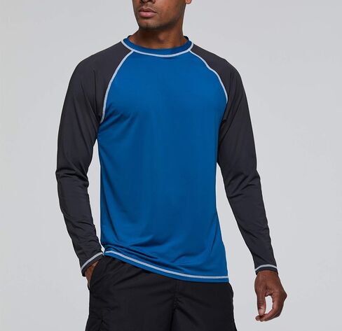 TENEMT Men’s UPF 50+ Rash Guard Long Sleeves Sun Protection Swim Shirts Athletic Beach Workout Swimwear Loose Fit in Saudi Arabia
