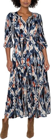 فستان طويل منسوج بطبقات 3/4 كم للسيدات من ليفربول in Kuwait