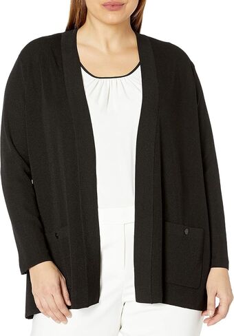 Anne Klein Women's Plus Size Solid Two Pocket Malibu Cardigan in Saudi Arabia