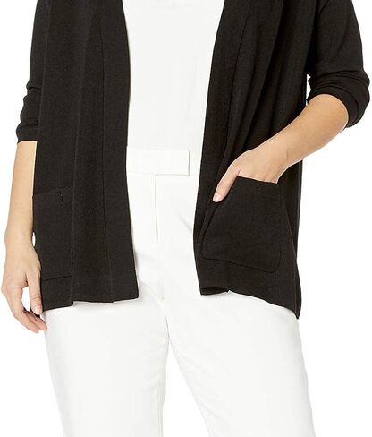 Anne Klein Women's Plus Size Solid Two Pocket Malibu Cardigan in Saudi Arabia