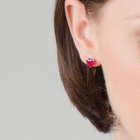 Galaxy Gold GG 2.9 ct 14k Solid White Yellow Rose Gold Stud Earrings Heart Ruby 4159 in Saudi Arabia