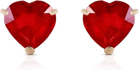 Galaxy Gold GG 2.9 ct 14k Solid White Yellow Rose Gold Stud Earrings Heart Ruby 4159 in Saudi Arabia