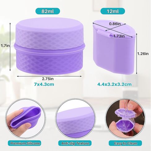 حاويات سفر من بريبو، 3 مجموعات من زجاجات سيليكون قابلة لاعادة الملء بحجم مناسب للسفر مع اغطية محكمة الغلق للكريمات واللوشن ومستحضرات التجميل، تتضمن كل منها 3 موزعات وملعقة مسطحة للمكياج in Kuwait