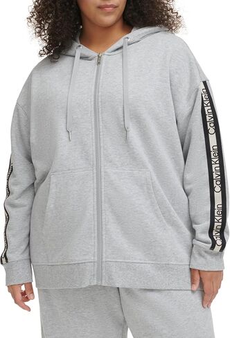Calvin Klein Women's Plus Logo Elastic Zip Up Jacket in Saudi Arabia