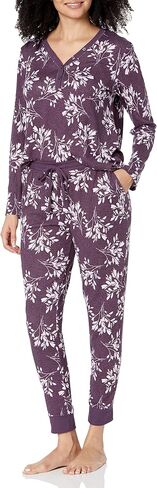 Karen Neuburger Women's Henley Long Sleeves Top & Cozy Bottom Pajama Set in Saudi Arabia