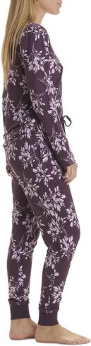 Karen Neuburger Women's Henley Long Sleeves Top & Cozy Bottom Pajama Set in Saudi Arabia