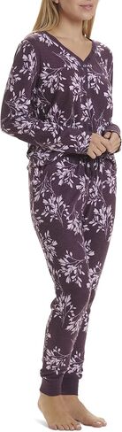 Karen Neuburger Women's Henley Long Sleeves Top & Cozy Bottom Pajama Set in Saudi Arabia