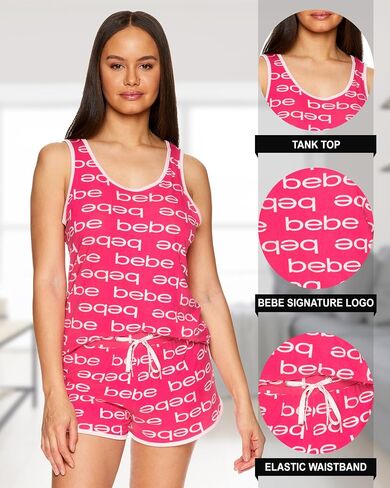 bebe Womens Sleep/Lounge Top With Pajama Shorts Sleepwear Set in Saudi Arabia