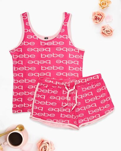 bebe Womens Sleep/Lounge Top With Pajama Shorts Sleepwear Set in Saudi Arabia