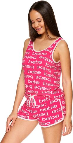 bebe Womens Sleep/Lounge Top With Pajama Shorts Sleepwear Set in Saudi Arabia