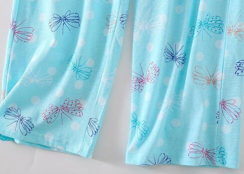 CHUNG Women Cotton Pajama Sets Sleepwear pjs Short Sleeve Shirt Capri Length Crop Pants Cute Vivid Print in Kuwait