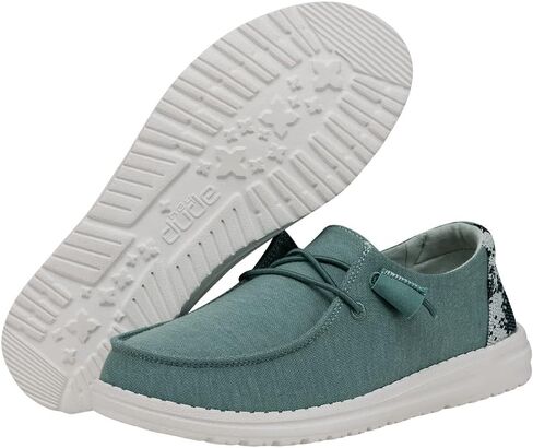 Hey Dude Women's Wendy Stretch Fleece Sea Blue Size 5 | Women's Shoes | Women's Slip On Shoes | Comfortable & Light-Weight in Kuwait