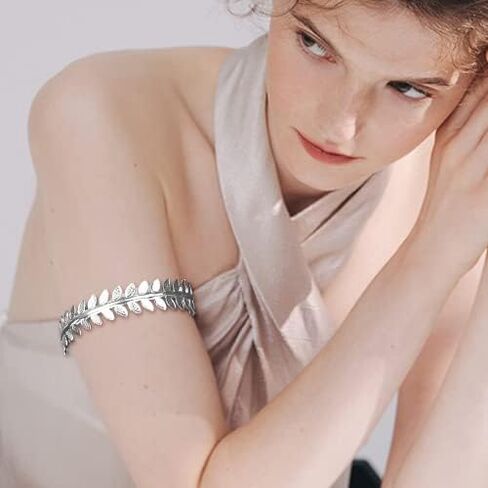 jerywe 6 قطع أساور الكفة للنساء الفضة الذهب العلوي الذراع الكفة المجوهرات المفتوحة أذرع المجوهرات لفائف الذراع العلوي سوار الإسورة قابل للتعديل الحد الأدنى مجموعة المجوهرات in Kuwait