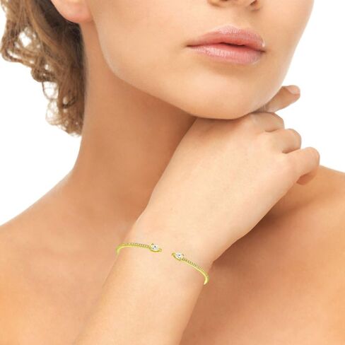 Sterling Silver Cubic Zirconia Teardrop Dainty Fashion CZ Cuff Bangle Bracelet for Women in Saudi Arabia