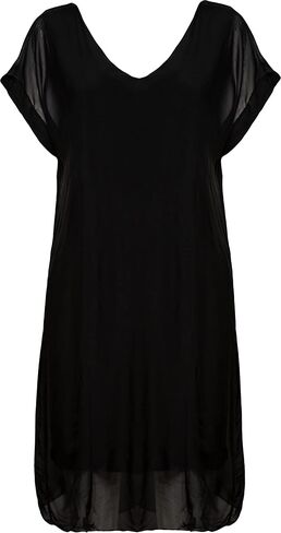 M Made in Italy Women's Simple Elegant Short Sleeve Shift Dress in Saudi Arabia