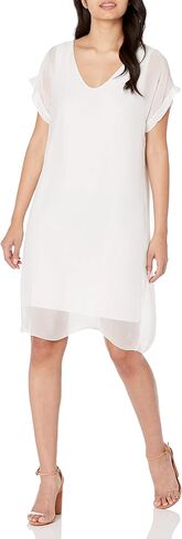 M Made in Italy Women's Simple Elegant Short Sleeve Shift Dress in Saudi Arabia