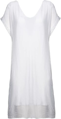 M Made in Italy Women's Simple Elegant Short Sleeve Shift Dress in Saudi Arabia