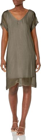 M Made in Italy Women's Simple Elegant Short Sleeve Shift Dress in Saudi Arabia