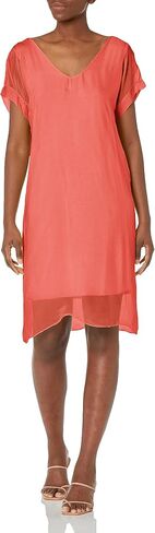 M Made in Italy Women's Simple Elegant Short Sleeve Shift Dress in Saudi Arabia