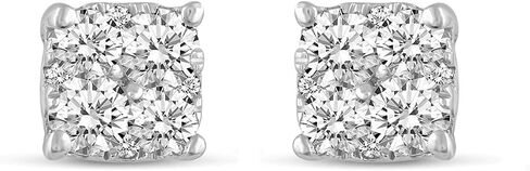 .25Cttw to 1.00Cttw Cushion Diamond Stud Earrings set in 925 Sterling Silver in Saudi Arabia