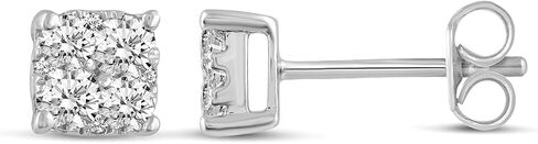 .25Cttw to 1.00Cttw Cushion Diamond Stud Earrings set in 925 Sterling Silver in Saudi Arabia