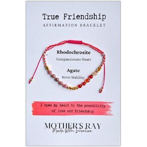 سوار تأكيد راي الأم - أساور مطرزة - سوار من الأحجار الكريمة والكريستال الأصلي للنساء - حبل نايلون قابل للتعديل لارتداء مريح in Kuwait