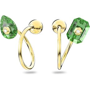 Swarovski Numina Earring Jewelry Collection, Gold Tone Finish, Green Crystals, Clear Crystals