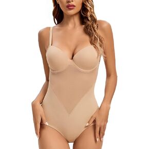 بدلة للجسم من CuteStreet للنساء للتحكم في البطن وتشكيل الجسم ومرونة وأنحف وملابس داخلية بأشرطة قابلة للتعديل in Kuwait