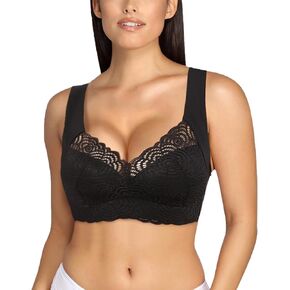 FHTECO Women Plus Size Bras Breathable Wireless Bras Lace Bras Lightly Lined T-Shirt Bra for Daily Sports No Wire Bras in Kuwait