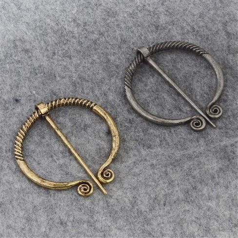 Vintage Viking Brooch Pin Lapel for Women Men Cloak Scarf Shawl Buckle Clasp Pin Brooches Penannular Brooch and Pin Sets Jewelry in Saudi Arabia