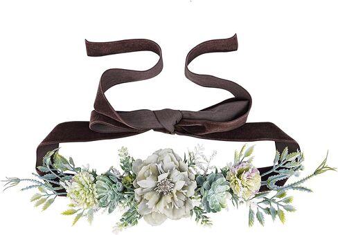 PartyforU Mom to Be Belt - Handmade Maternity Flower Sash Bohemian Preganency Belt for Baby Shower Floral Sash for Maternity Shoot Gifts Welcome Baby Party Gender Reveal in Saudi Arabia