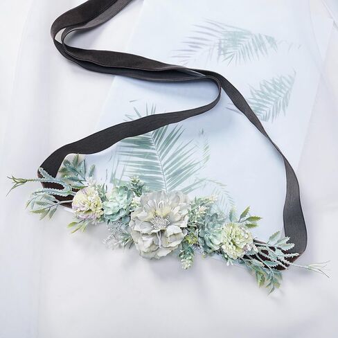 PartyforU Mom to Be Belt - Handmade Maternity Flower Sash Bohemian Preganency Belt for Baby Shower Floral Sash for Maternity Shoot Gifts Welcome Baby Party Gender Reveal in Saudi Arabia