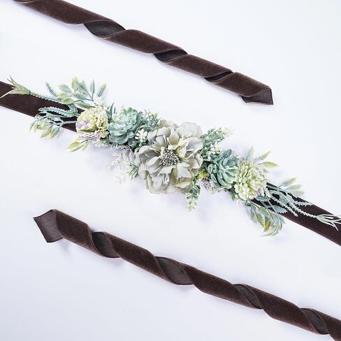 PartyforU Mom to Be Belt - Handmade Maternity Flower Sash Bohemian Preganency Belt for Baby Shower Floral Sash for Maternity Shoot Gifts Welcome Baby Party Gender Reveal in Saudi Arabia
