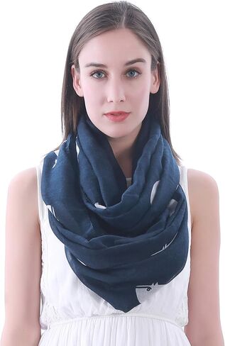 Lina & Lily Women's Whale Animal Print Infinity Loop Scarf in Saudi Arabia
