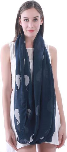 Lina & Lily Women's Whale Animal Print Infinity Loop Scarf in Saudi Arabia