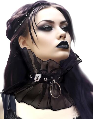 JEGERMIG ياقة فيكتورية مكشكشة عتيقة من التول المنفصل وشاح قابل للفصل بطبقات من الدانتيل وياقة وهمية in Kuwait