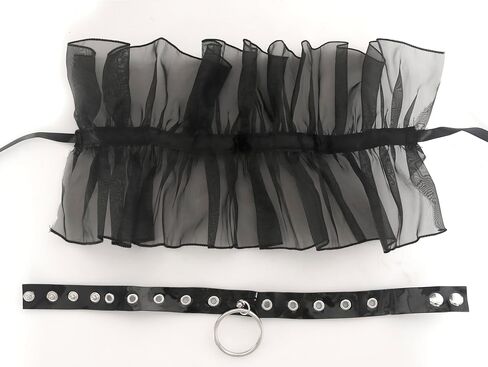 JEGERMIG ياقة فيكتورية مكشكشة عتيقة من التول المنفصل وشاح قابل للفصل بطبقات من الدانتيل وياقة وهمية in Kuwait